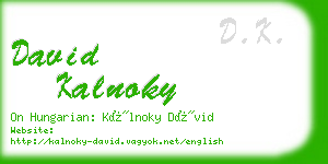 david kalnoky business card